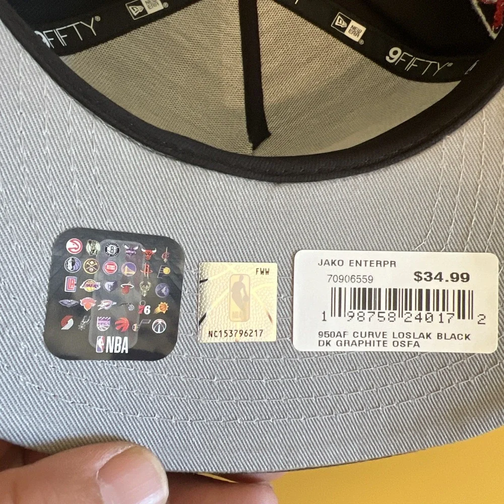 New Era Los Angeles Lakers 9FIFTY A-Frame Black Gray Red Snapback‎ Hat Cap NWT